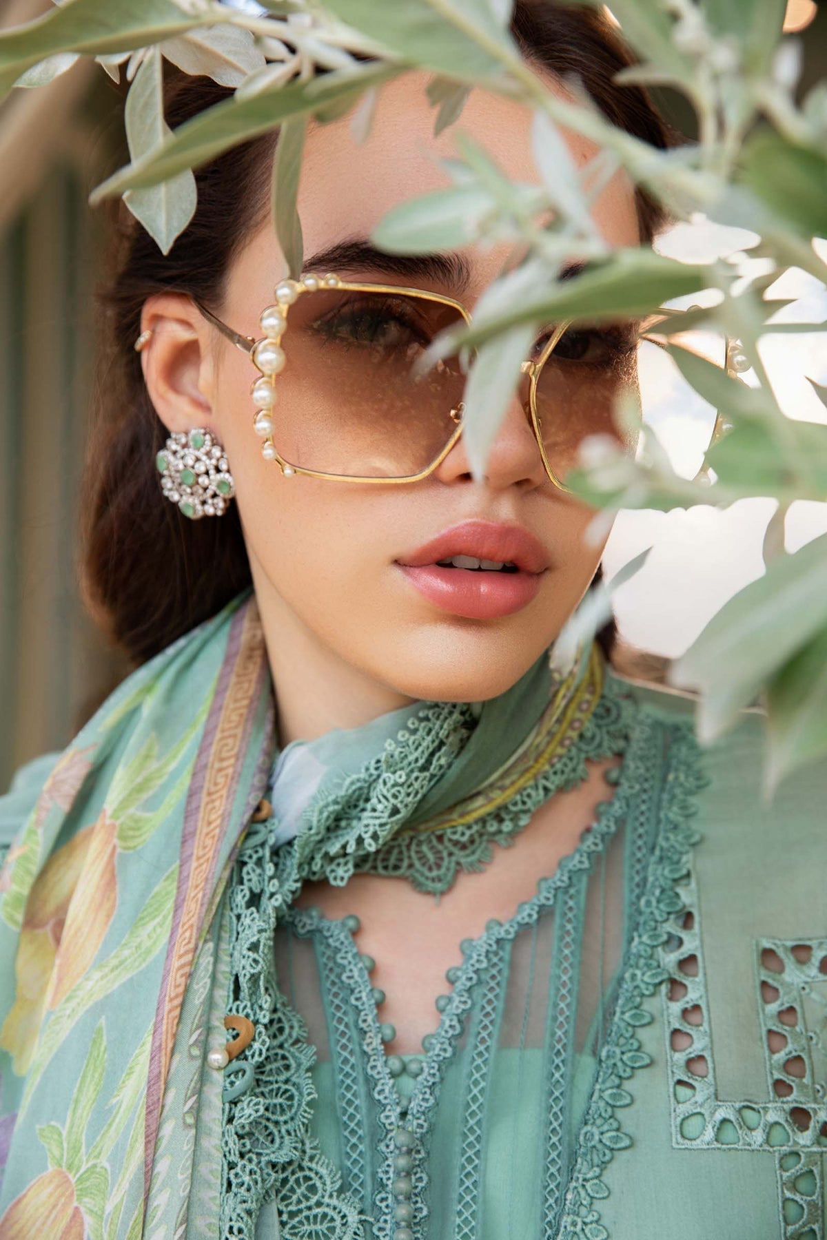 M.PRINTS 3 PIECE UNSTITCHED EMBROIDERED LAWN SUIT MPT-2501-B