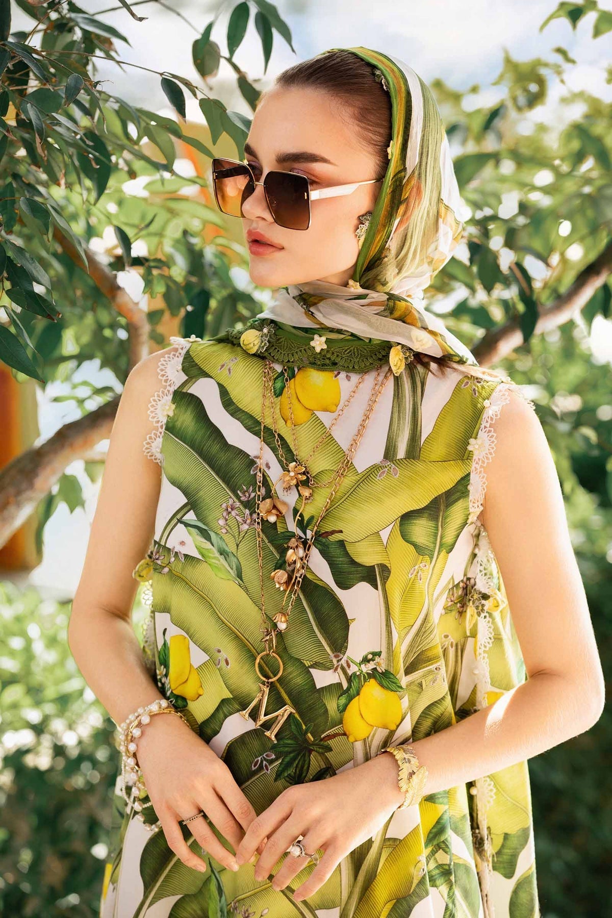 M.PRINTS 3 PIECE UNSTITCHED EMBROIDERED LAWN SUIT MPT-2503-A