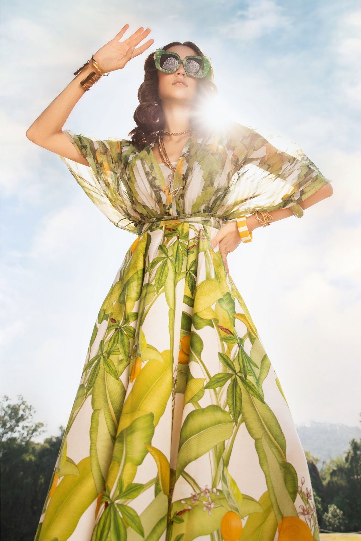 M.PRINTS 3 PIECE UNSTITCHED EMBROIDERED LAWN SUIT MPT-2503-A