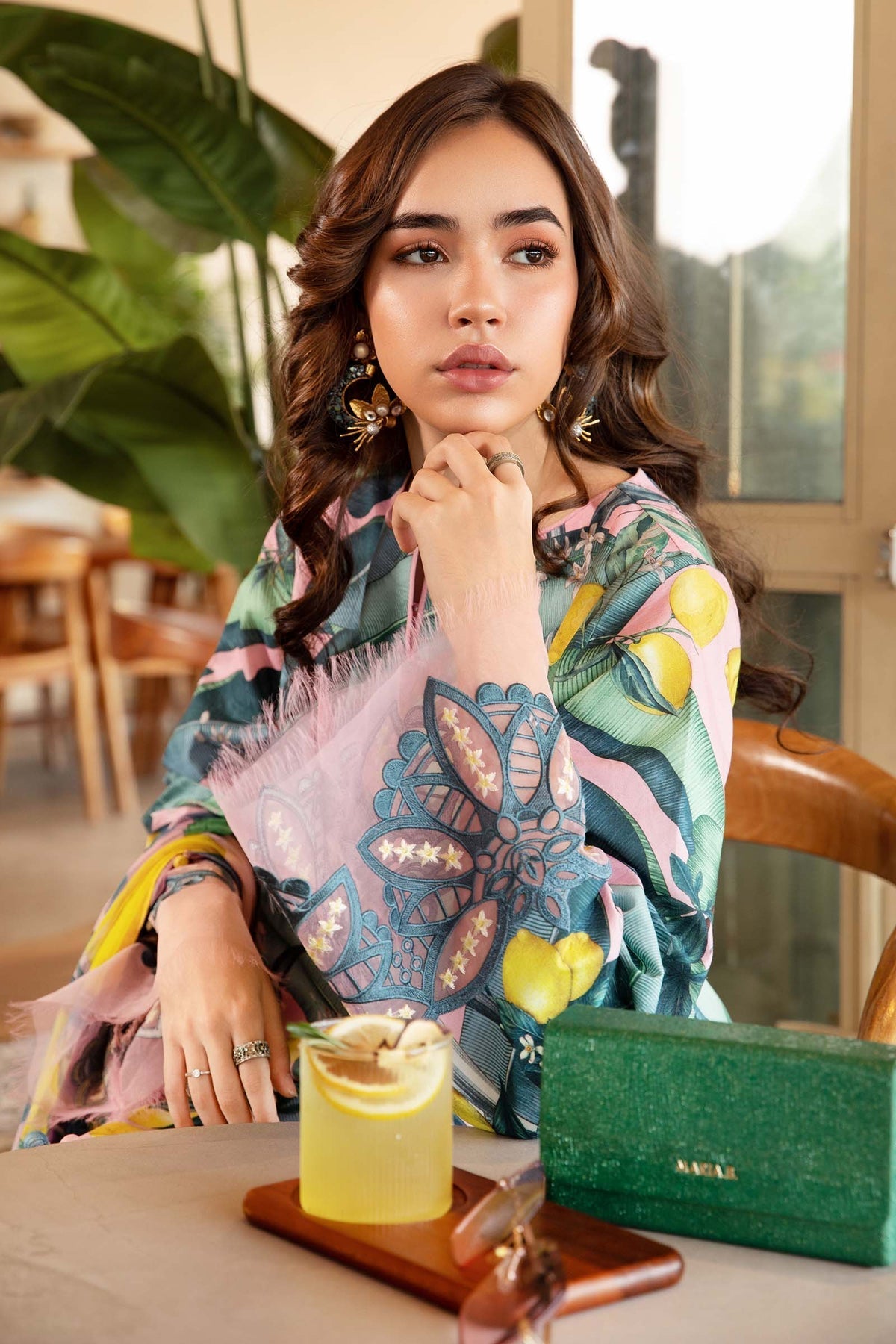 M.PRINTS 3 PIECE UNSTITCHED EMBROIDERED LAWN SUIT MPT-2503-B