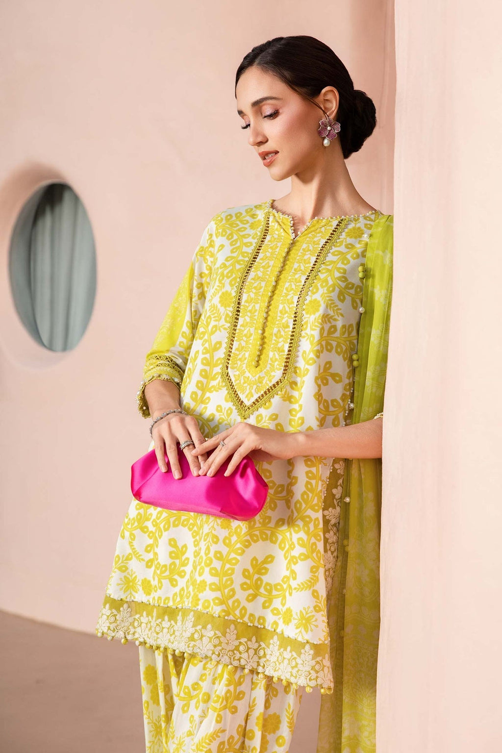 M.PRINTS 3 PIECE UNSTITCHED EMBROIDERED LAWN SUIT MPT-2504-A