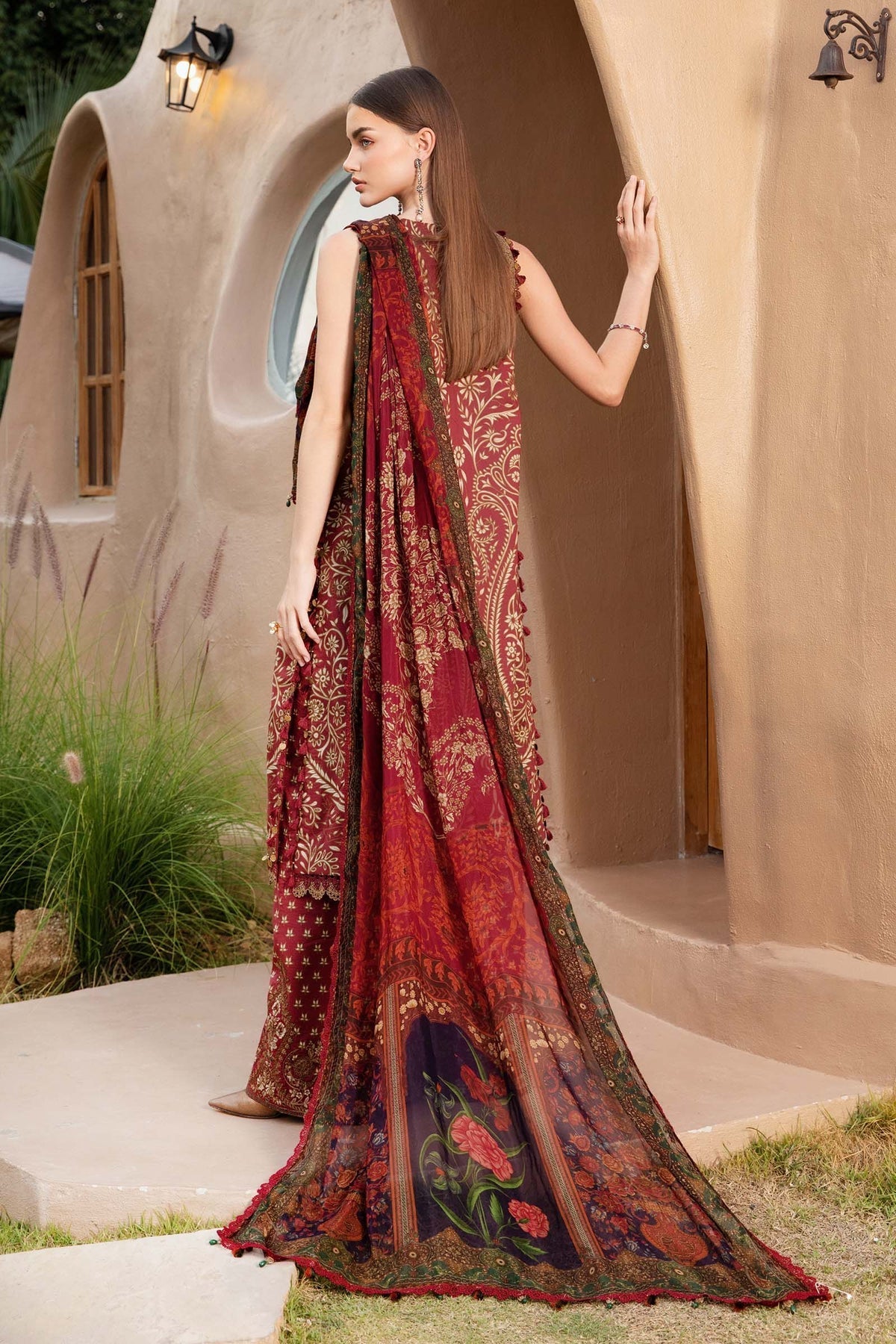 M.PRINTS 3 PIECE UNSTITCHED EMBROIDERED LAWN SUIT MPT-2512-A