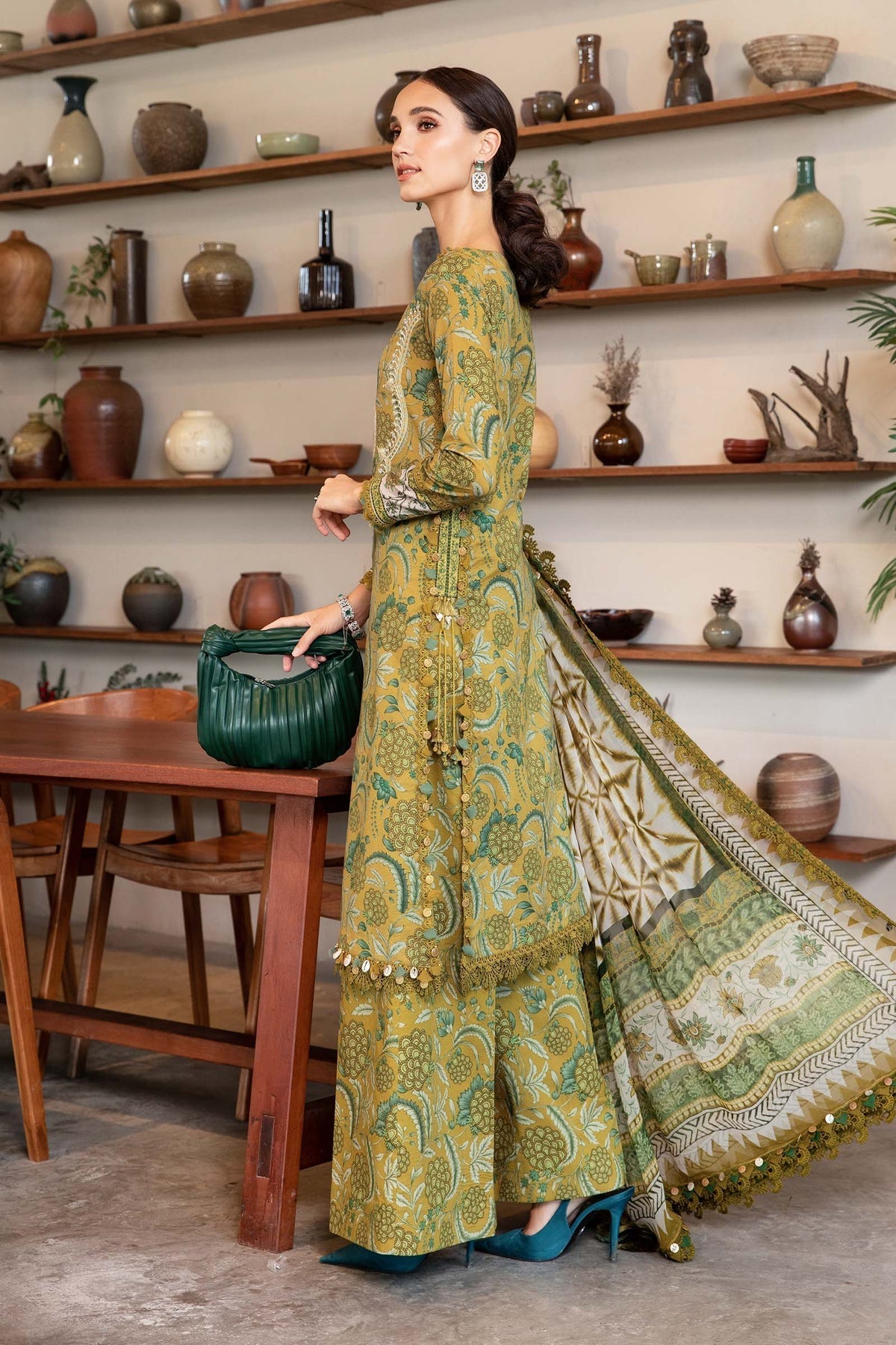 M.PRINTS 3 PIECE UNSTITCHED EMBROIDERED LAWN SUIT MPT-2513-B