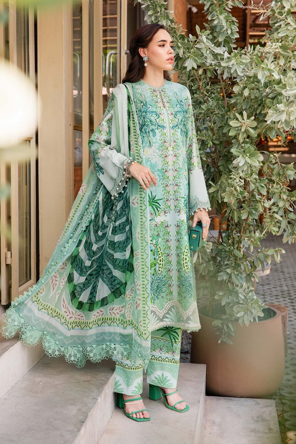 M.PRINTS 3 PIECE UNSTITCHED EMBROIDERED LAWN SUIT MMPT-2514-A