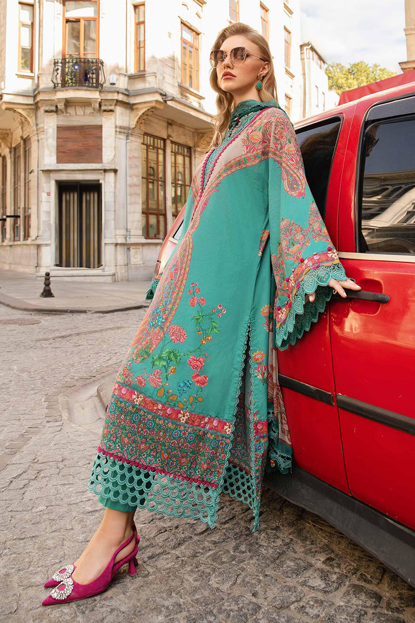 M.PRINTS 3 PIECE UNSTITCHED EMBROIDERED LAWN SUIT MPT-2304-A