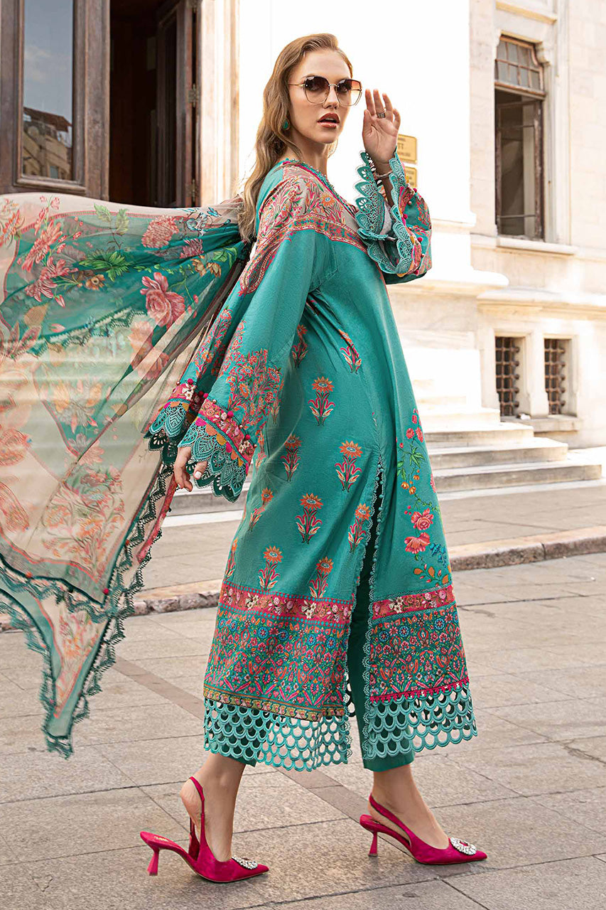 M.PRINTS 3 PIECE UNSTITCHED EMBROIDERED LAWN SUIT MPT-2304-A