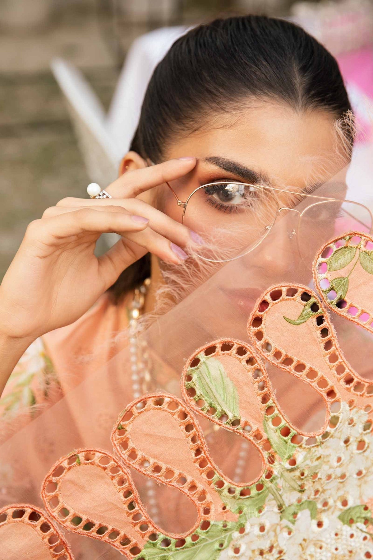 M.PRINTS 3 PIECE UNSTITCHED EMBROIDERED LAWN SUIT MPT-2602-A