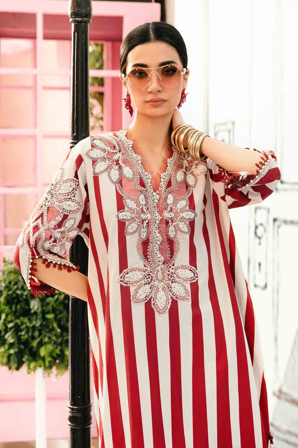 M.PRINTS 3 PIECE UNSTITCHED EMBROIDERED LAWN SUIT MPT-2609-A