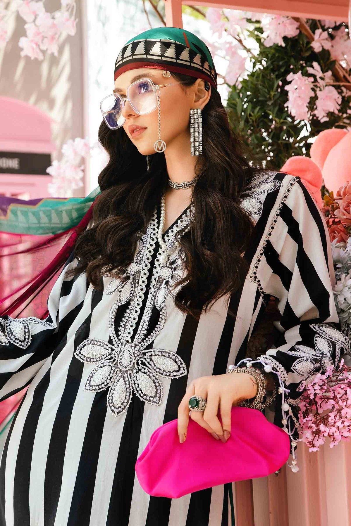 M.PRINTS 3 PIECE UNSTITCHED EMBROIDERED LAWN SUIT MPT-2609-B