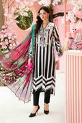 M.PRINTS 3 PIECE UNSTITCHED EMBROIDERED LAWN SUIT MPT-2609-B