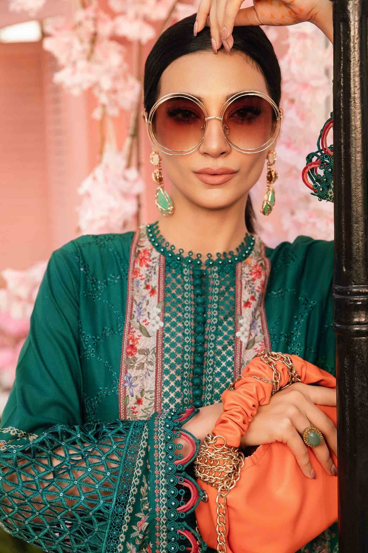 M.PRINTS 3 PIECE UNSTITCHED EMBROIDERED LAWN SUIT MPT-2610-A