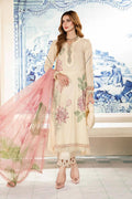 M.PRINTS 3 PIECE UNSTITCHED EMBROIDERED LAWN SUIT MPT-2201-A