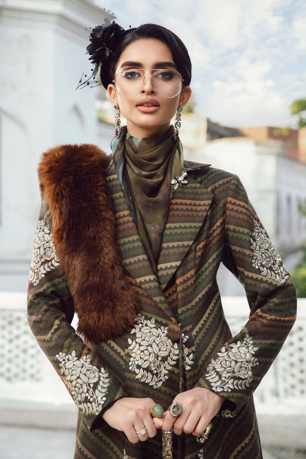 M.PRINTS 3 PIECE UNSTITCHED EMBROIDERED LAWN SUIT MPT-2705-B