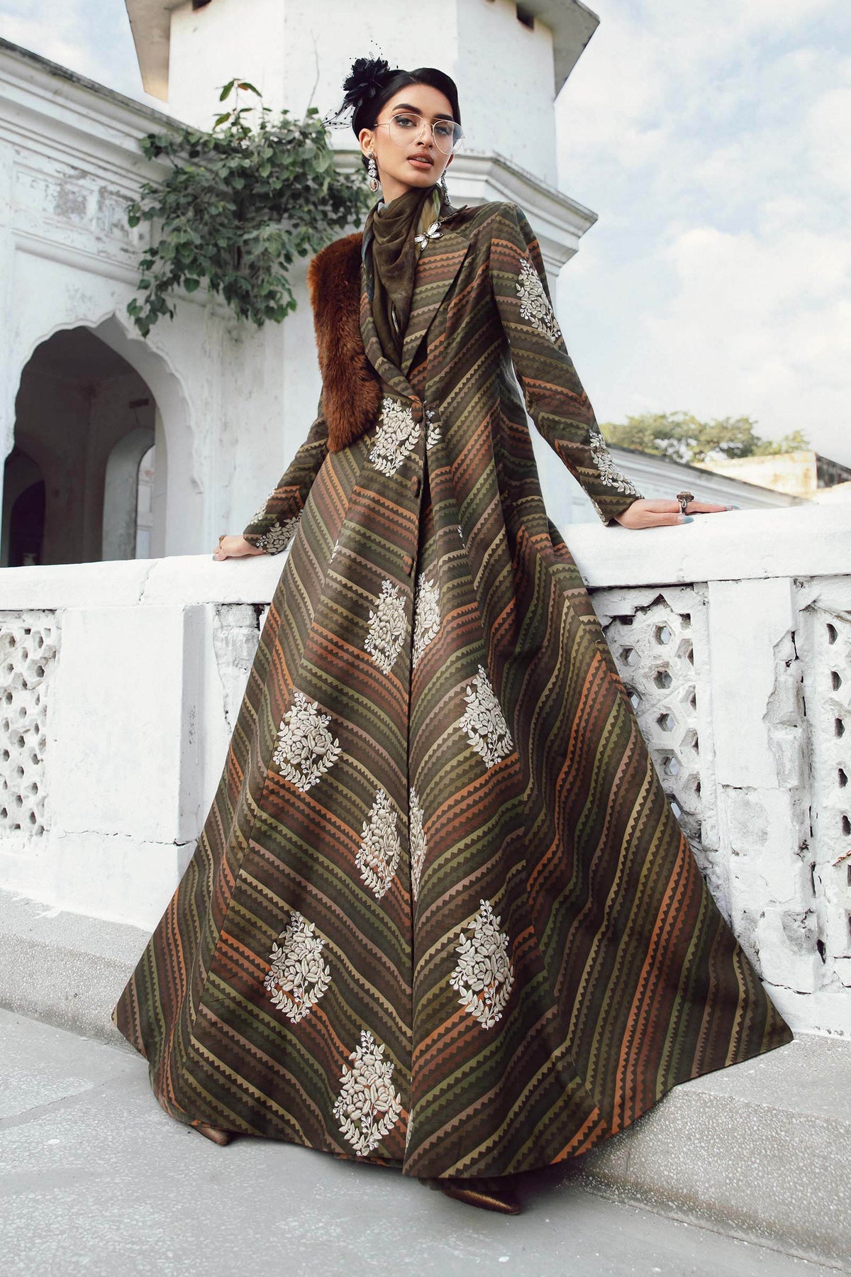 M.PRINTS 3 PIECE UNSTITCHED EMBROIDERED LAWN SUIT MPT-2705-B