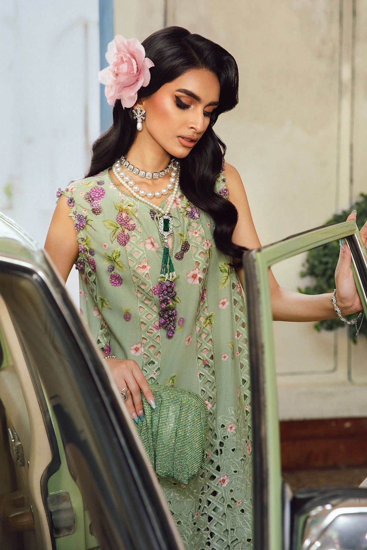 M.PRINTS 3 PIECE UNSTITCHED EMBROIDERED LAWN SUIT MPT-2706-A