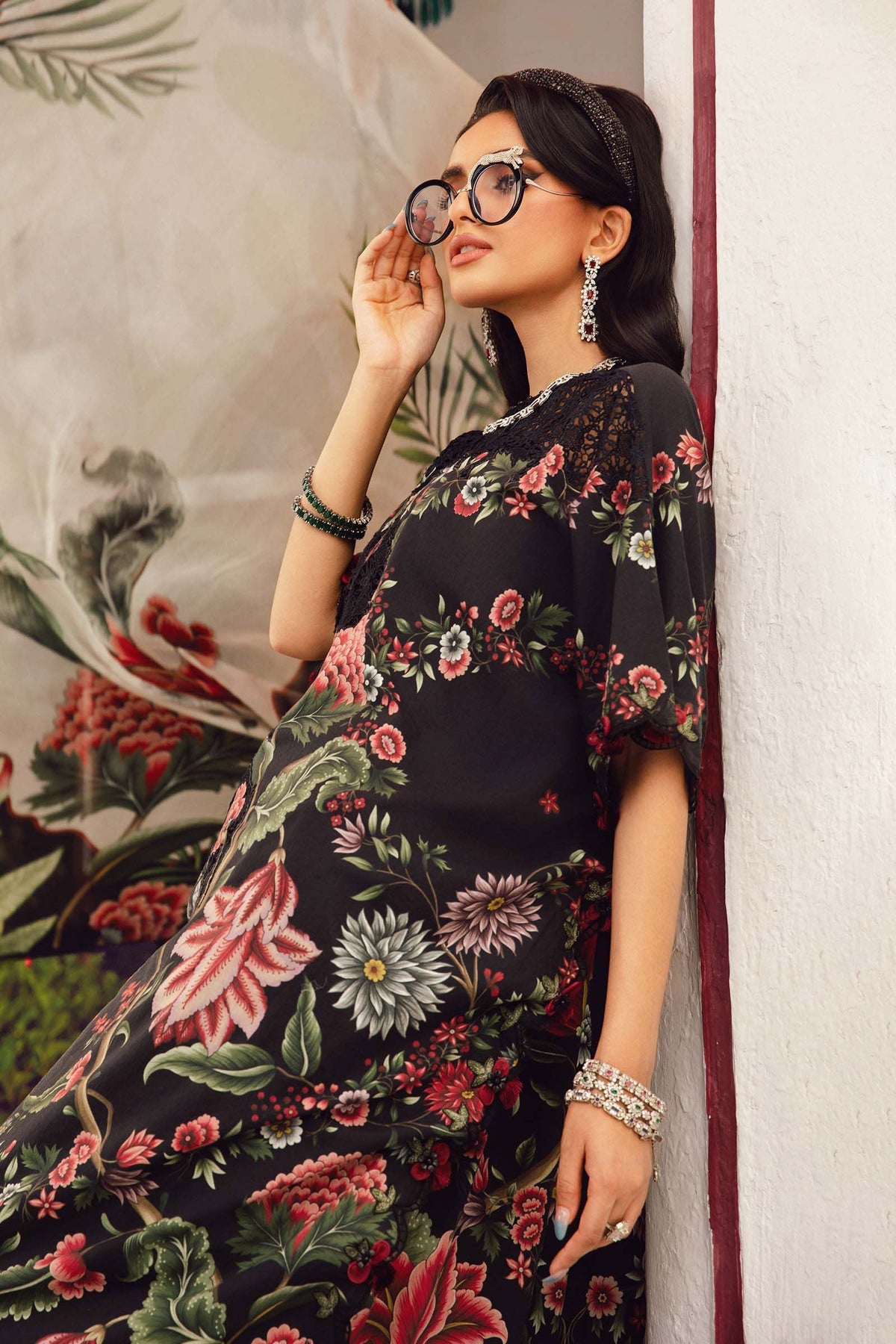 M.PRINTS 3 PIECE UNSTITCHED EMBROIDERED LAWN SUIT MPT-2709-B