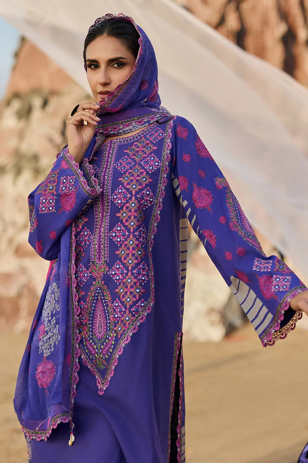 CHARIZMA 3-PC Unstitched Embroidered Lawn Collection CSN6-08
