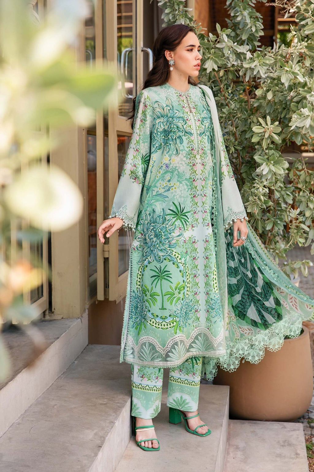 M.PRINTS 3 PIECE UNSTITCHED EMBROIDERED LAWN SUIT MMPT-2514-A