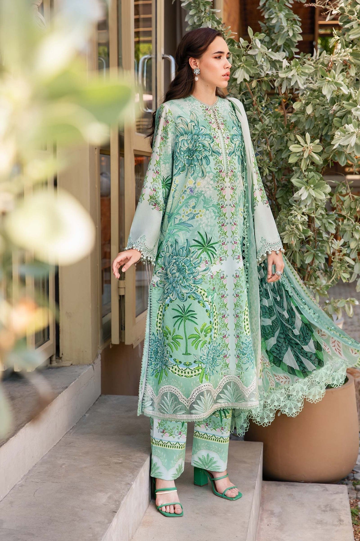 M.PRINTS 3 PIECE UNSTITCHED EMBROIDERED LAWN SUIT MMPT-2514-A