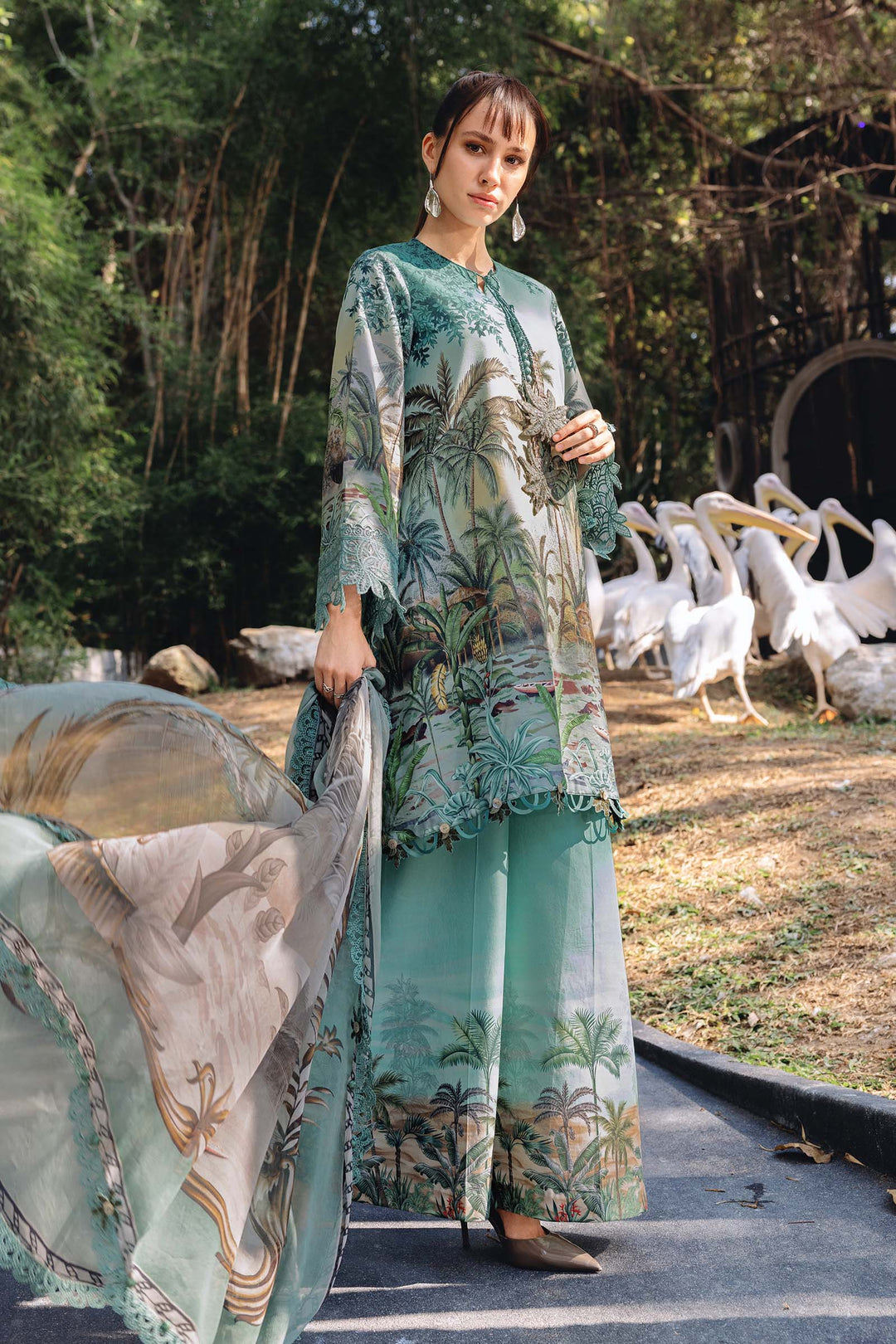 M.PRINTS 3 PIECE UNSTITCHED EMBROIDERED LAWN SUIT MPT-2907-A