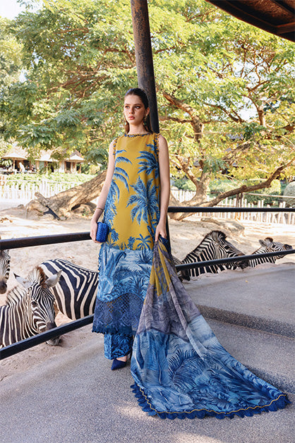 M.PRINTS 3 PIECE UNSTITCHED EMBROIDERED LAWN SUIT MPT-2911-A