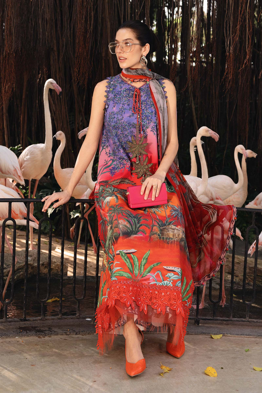 M.PRINTS 3 PIECE UNSTITCHED EMBROIDERED LAWN SUIT MPT-2907-B