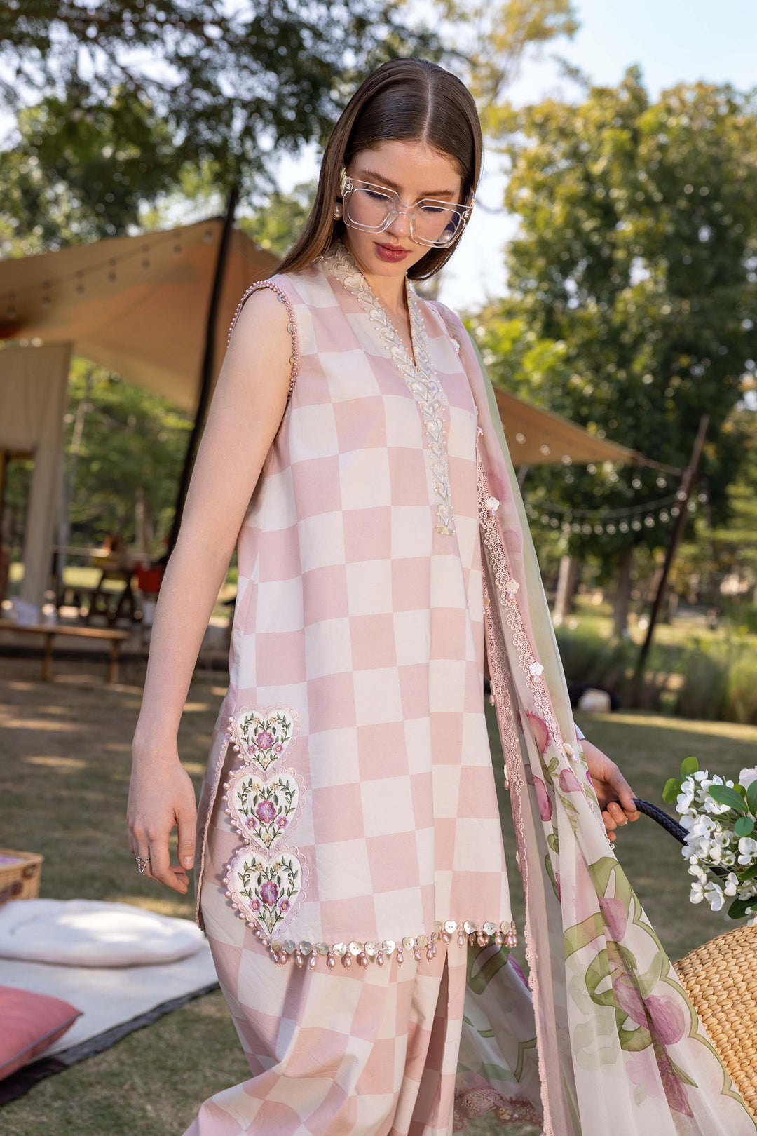 M.PRINTS 3 PIECE UNSTITCHED EMBROIDERED LAWN SUIT MPT-2906-A
