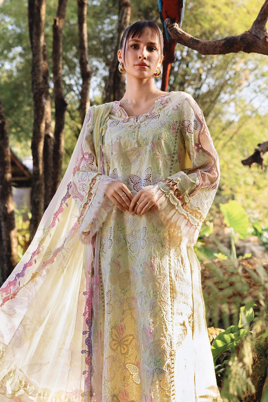 M.PRINTS 3 PIECE UNSTITCHED EMBROIDERED LAWN SUIT MPT-2901-B