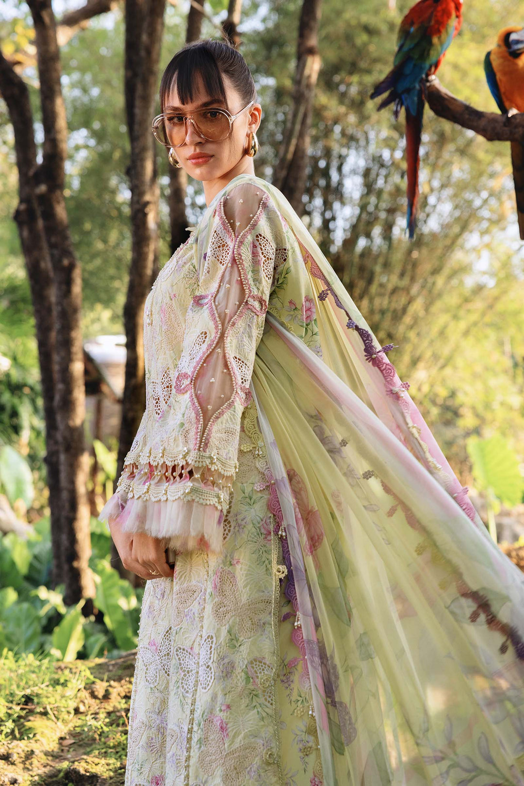 M.PRINTS 3 PIECE UNSTITCHED EMBROIDERED LAWN SUIT MPT-2901-B