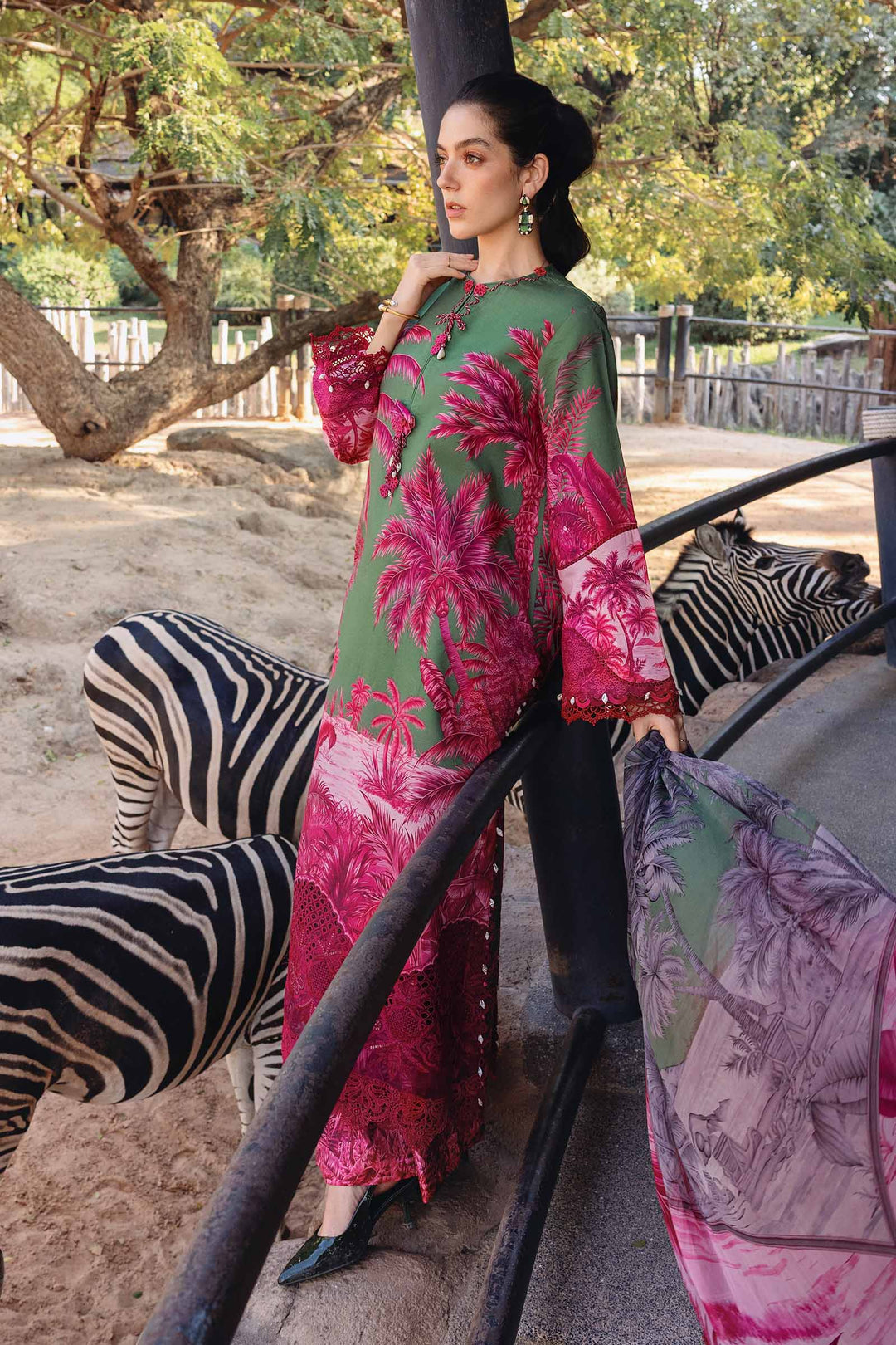 M.PRINTS 3 PIECE UNSTITCHED EMBROIDERED LAWN SUIT MPT-2911-B