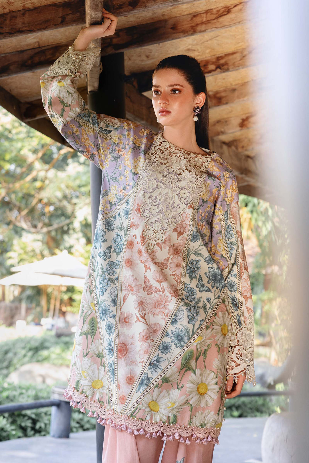 M.PRINTS 3 PIECE UNSTITCHED EMBROIDERED LAWN SUIT MPT-2910-B