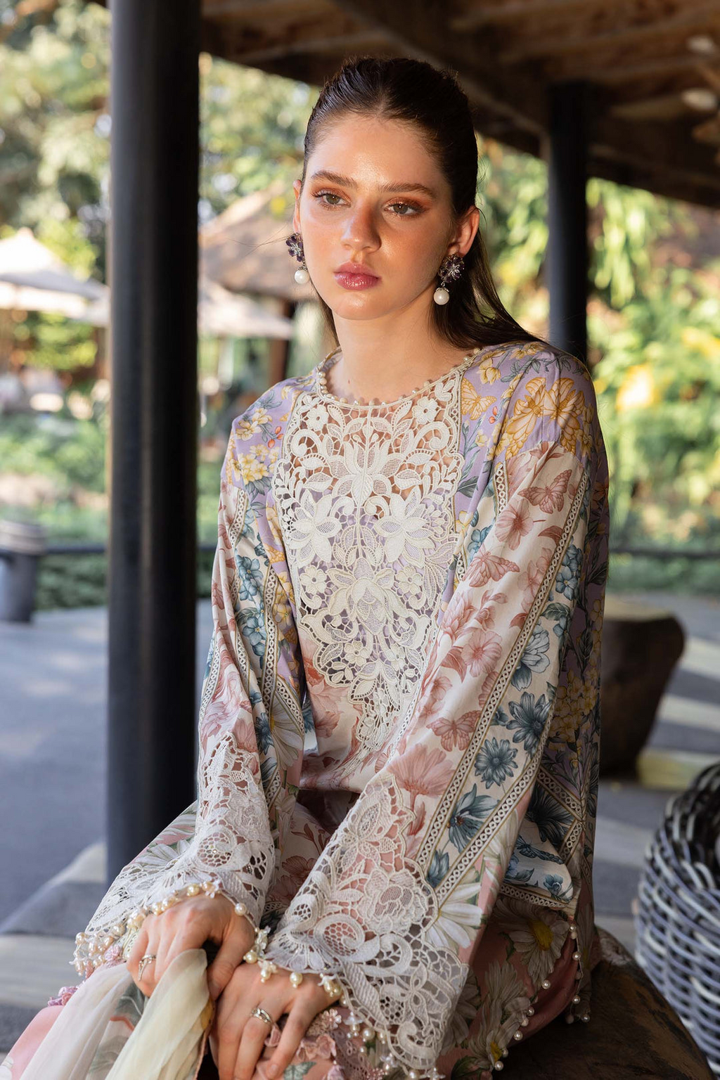 M.PRINTS 3 PIECE UNSTITCHED EMBROIDERED LAWN SUIT MPT-2910-B