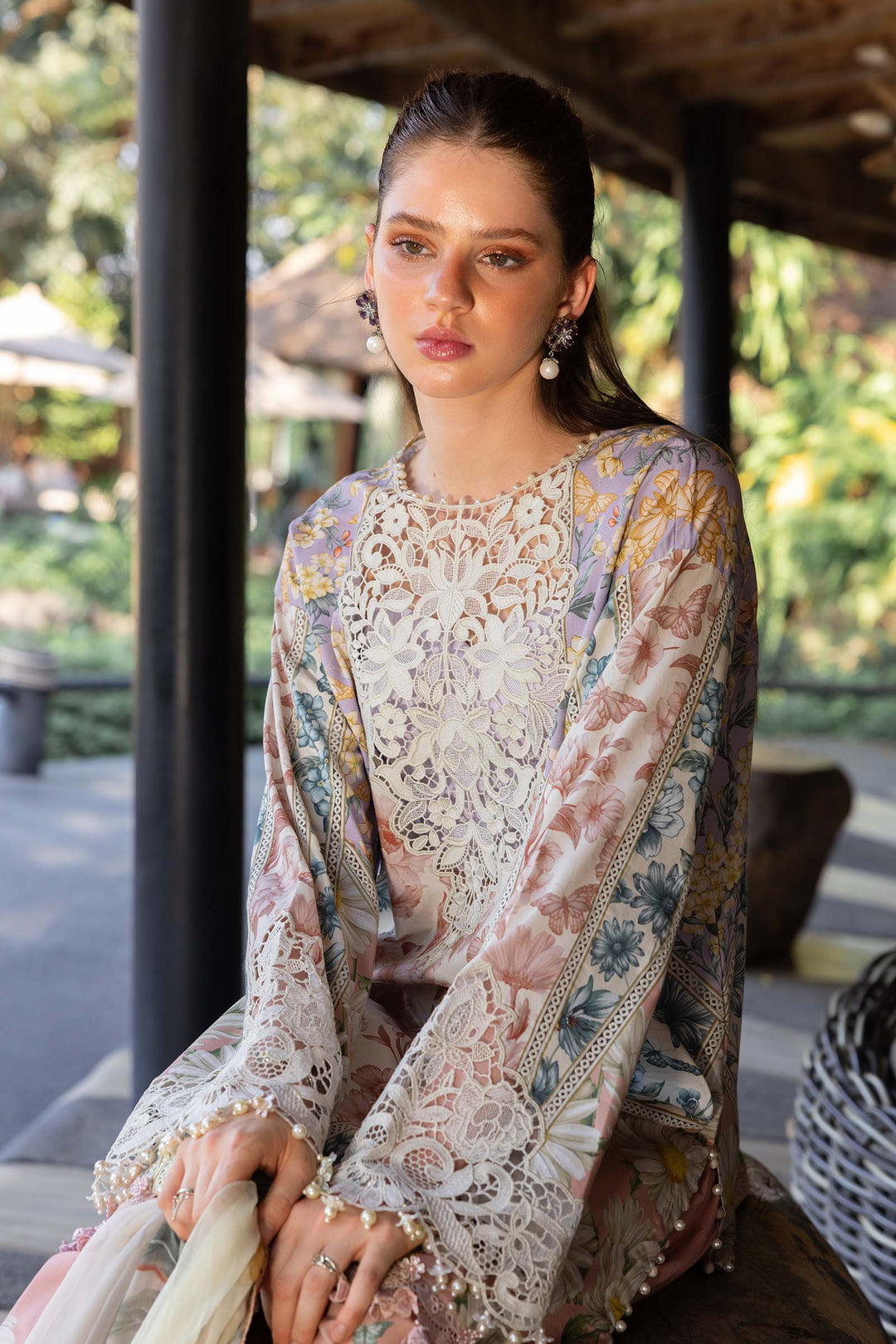 M.PRINTS 3 PIECE UNSTITCHED EMBROIDERED LAWN SUIT MPT-2910-B